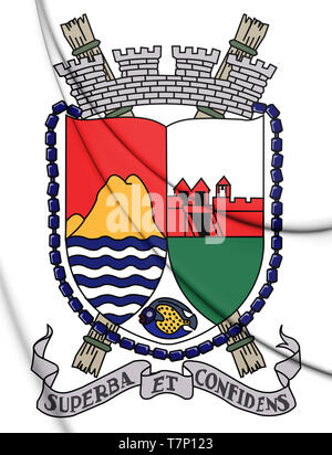 3D-Sint Eustatius Wappen. 3D-Darstellung. Stockfoto