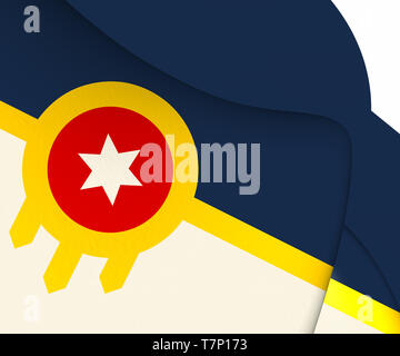 3D-Markierung von Tulsa (Oklahoma), USA. 3D-Darstellung. Stockfoto