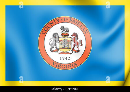 3D-Markierung von Montgomery County (Texas), USA. 3D-Darstellung. Stockfoto