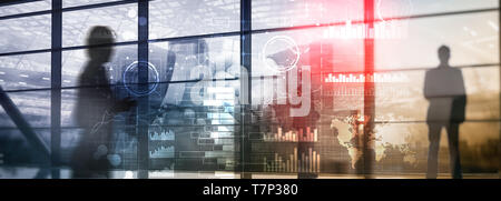 Einzigartige Hintergrund. Business Intelligence. Diagramm, Grafik, Stock Trading, Investment Dashboard, transparent. Stockfoto