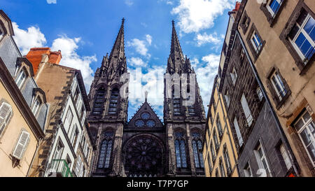 Kathedrale Notre-Dame-de-l'Assomption von Clermont Ferrand, Auvergne Puy-de-Dome, Rhône-Alpes, Frankreich Stockfoto
