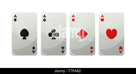 Casino Karten. Vector Illustration. Einrichten von Aces Stock Vektor