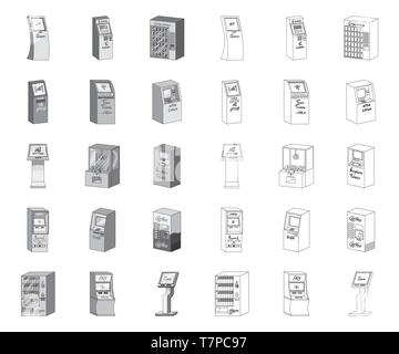 Flugzeug, Apparate, Vorrichtungen, Aqua, Geldautomat, automatische, Bank, Banking, Cash, Schokolade, Kaffee, Sammlung, Gerät, Display, Trinken, Elektronik, Ausrüstung, Spiel, grau, Icon, Illustration, Informationen, isoliert, isometrische, Problem, Logo, Maschine, Medizintechnik, Medizin, Geld, Monitor, Mono, Umrisse, Film, Betrieb, Passage, Zahlung, Bereitstellung, Queue, Service, Satz, Zeichen, Symbol, Terminal, Theater, Ticket, Zug, verschiedenen, Vector, Wasser, web Vektor Vektoren, Stock Vektor