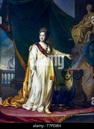 Dmitry Levitzky, Katharina II. Die Legislatress im Tempel der Göttin der Gerechtigkeit, Portrait Malerei, 1783 Stockfoto