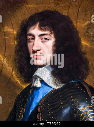 König Charles II. von England (1630-1685), Porträt, Malerei von Philippe de Champaigne 1653 Stockfoto