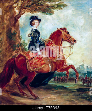 Equestrian portrait von Königin Victoria auf dem Pferderücken, Gemälde von Francis Grant, 1845 Stockfoto