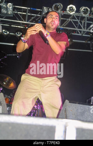 Dryden Mitchell in Alien Ant Farm bei Radio 1 Abend Session Bühne, Reading Festival 2001. Reading, England, Großbritannien Stockfoto