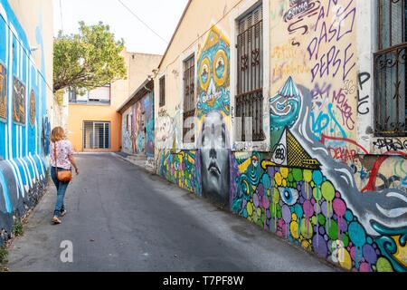 Frankreich, Herault, Sete, Alte Sete, das historische Zentrum, Street Art Stockfoto