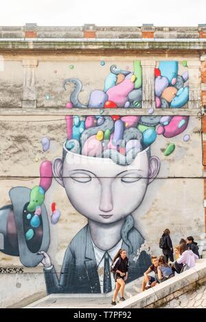 Frankreich, Herault, Sete, Alte Sete, das historische Zentrum, Street Art Stockfoto