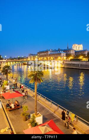 Frankreich, Paris, Ufer der Seine klassifiziert UNESCO, Park Rives de Seine, Paris Plage Stockfoto