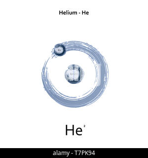 Helium chemisches Element der atomaren Struktur Abbildung: Hintergrund Stockfoto