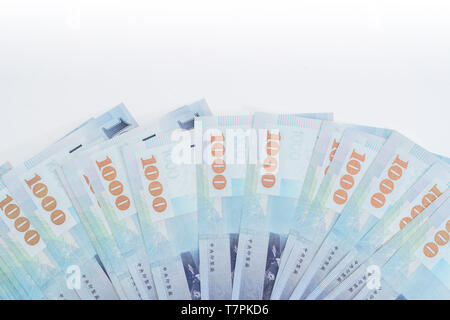 1000 neue Taiwan-Dollar isoliert auf weißem Hintergrund Stockfoto