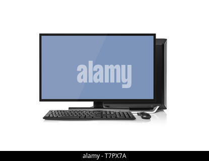 Moderne Desktop Computer mit kabelloser Tastatur und Maus. Stockfoto