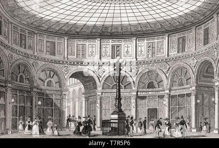 Le galerie Colbert, Paris, antiken Stahl Gravierte drucken, 1831 Stockfoto