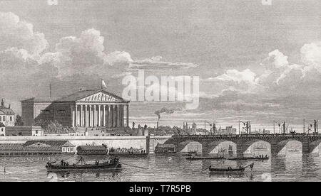 Abgeordnetenkammer, Paris, antiken Stahl Gravierte drucken, 1831 Stockfoto