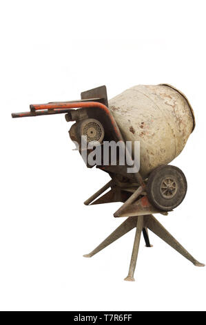Isolierte Retro Vintage Cement Mixer Stockfoto