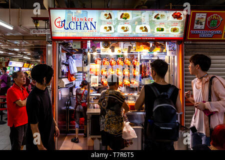 Hawker Chan's Michelin Stern Hawker Stall, Chinatown Complex, Chinatown, Singapur, Südostasien Stockfoto