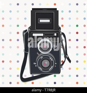 Vector retro Foto Kamera Stock Vektor