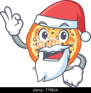 Santa Pizza mit Meeresfrüchten über dem Cartoon board Stock Vektor