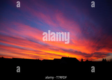 Schönen Sonnenuntergang Kontrast Stockfoto