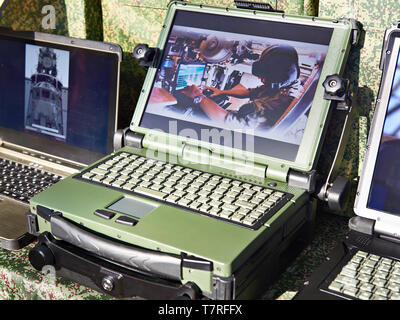 Geschützte Notebooks für militärische und industrielle Zwecke Stockfoto