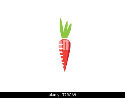 Ebbe ein Gemüse orange Karotte für Logo Design Illustration Stock Vektor
