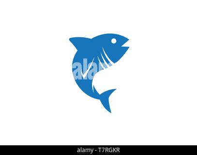 Tona bluefisch in Symboldesign-Illustration, Thunfisch Meereslebesymbol Illustrator auf weißem Hintergrund Stock Vektor