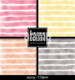 Vector pattern Design mit Aquarell streifen. Stock Vektor