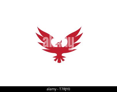 Phoenix Slogan Flügeln und früher hawk Logo Design Illustration auf weißem Hintergrund Stock Vektor