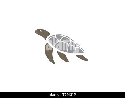 Schildkröte oder Schildkröte schwimmen Logo Stock Vektor