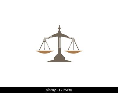 Balance symbol Skalen Logo Design Illustration, Gesetz Symbol Stock Vektor
