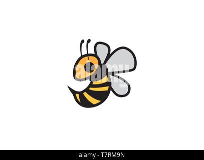 Biene Bienen fliegen Kribbeln für Logo Design Stock Vektor