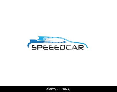 Speed car racing und Auto Vermietung für Logo Design Stock Vektor
