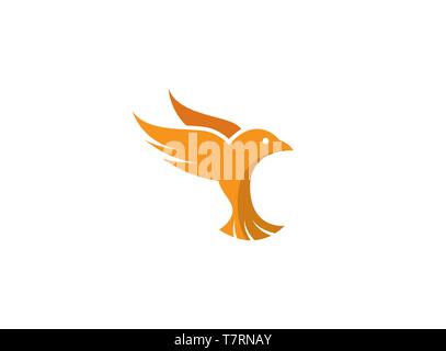 Vogel Taube Flügel offen und für Logo fliegen Stock Vektor