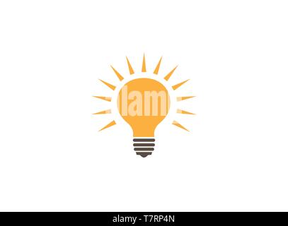Lampe Licht glänzende Idee für Logo Stock Vektor