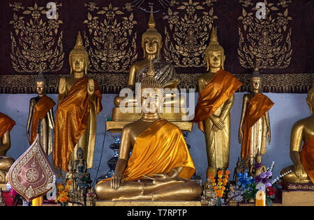 Altar, Wat Siri Moung khoung, Luang Prabang, Laos Stockfoto