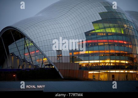 Iconic Newcastle upon Tyne Quayside waterfront landmark Sage Gateshead Stockfoto