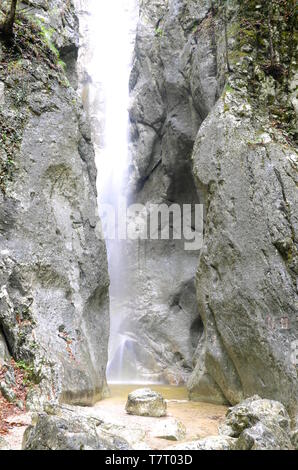 Der Wasserfall war einer der Lieblingsorte der Kaiserin Elisabeth von Österreich, die sich in der Nähe viele Sommer in Bad Ischl verbrachte Stockfoto