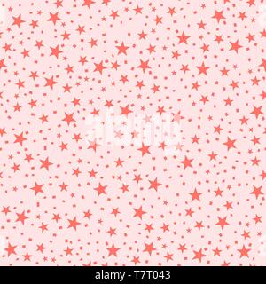 Zusammenfassung nahtlose Sterne Hintergrund. Vector Illustration. Trendy pink Farbe Hintergrund Stock Vektor