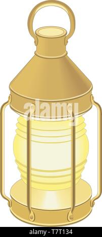Das Schiff ist in Laterne Vector Illustration Stock Vektor