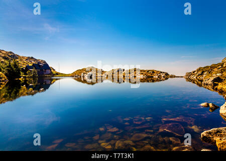 See auf Ulriken Berg, Bergen, Norwegen Stockfoto