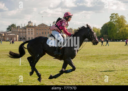 Badminton, Gloucestershire, Vereinigtes Königreich, 4. Mai 2019, Emma Hyslop-Webb reiten Pennlands Douglas während der Phase der 2019 Mitsubishi Motors Badminton Horse Trials, Kredit: Jonathan Clarke/Alamy Stock Foto Stockfoto