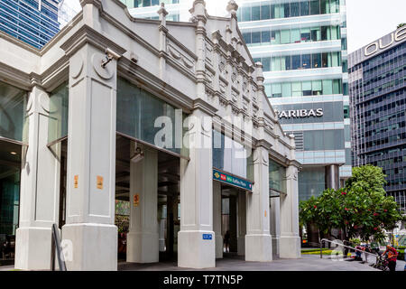 Raffles Place MRT Station Äußere, Singapur, Südostasien Stockfoto