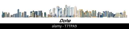 Vector Illustration von Doha City Skyline Stock Vektor