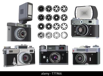 Vector Illustration von retro Foto Kamera Stock Vektor