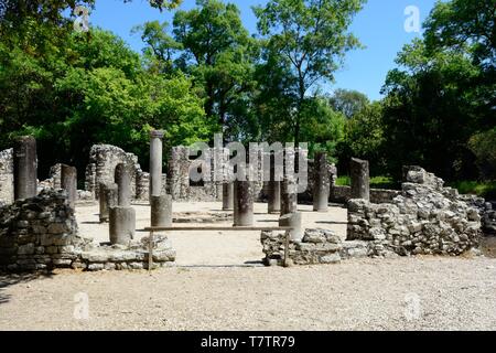 Die taufkapelle an der antiken römischen Stadt Butrint archäologischen Ruinen UNESCO Weltkulturerbe Albanien Stockfoto