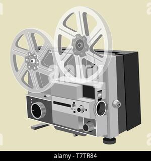 Vektor im alten Stil Abbildung: video kamera Stock Vektor