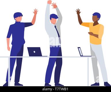 Gruppe von interracial Geschäftsleute im Büro Szene Vector Illustration Design Stock Vektor