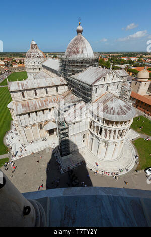 Pisa Kathedrale, gesehen vom Schiefen Turm von Pisa Stockfoto