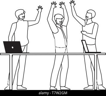 Gruppe von Geschäftsleuten im Büro Szene Vector Illustration Design Stock Vektor
